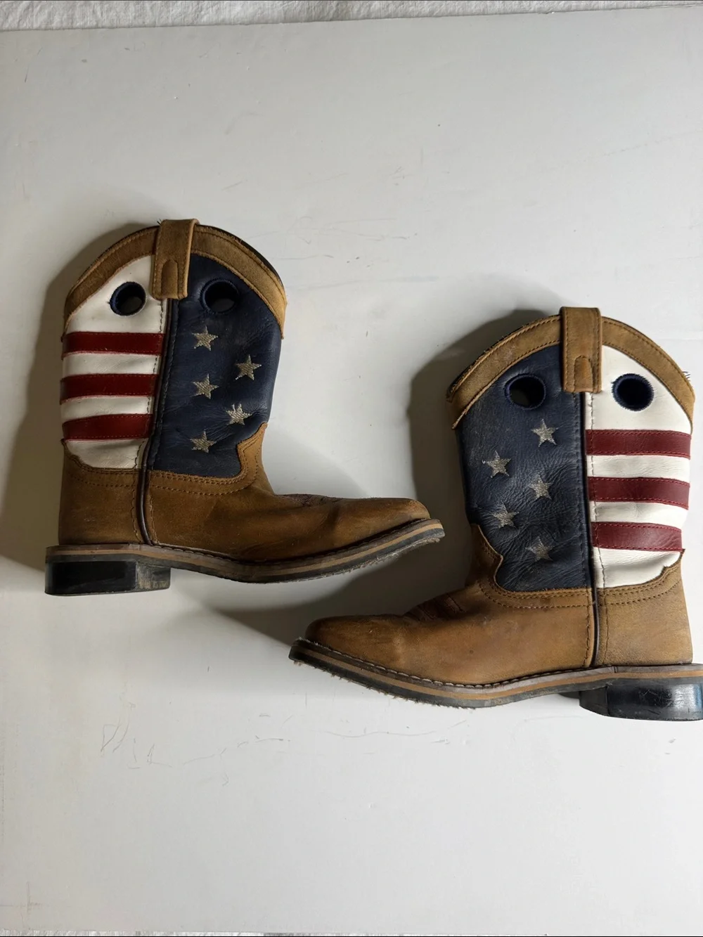CODY JAMES BOYS' USA FLAG WESTERN BOOTS - BROAD SQUARE TOE size 1D